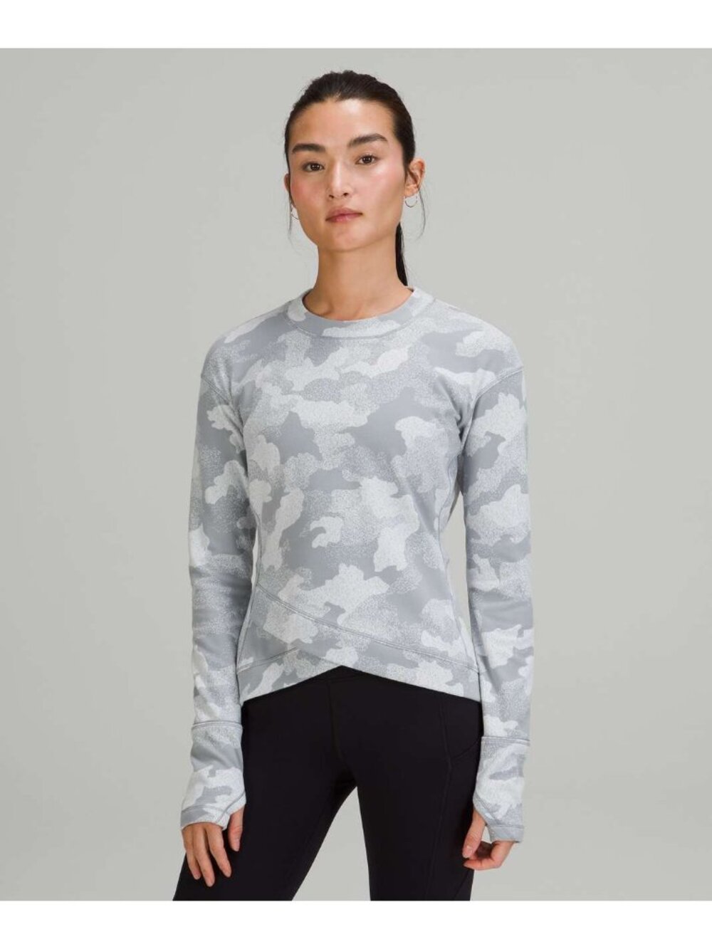 Lululemon Close to Crossing Sweatshirt in Heritage Speckle Camo Grey Size 8